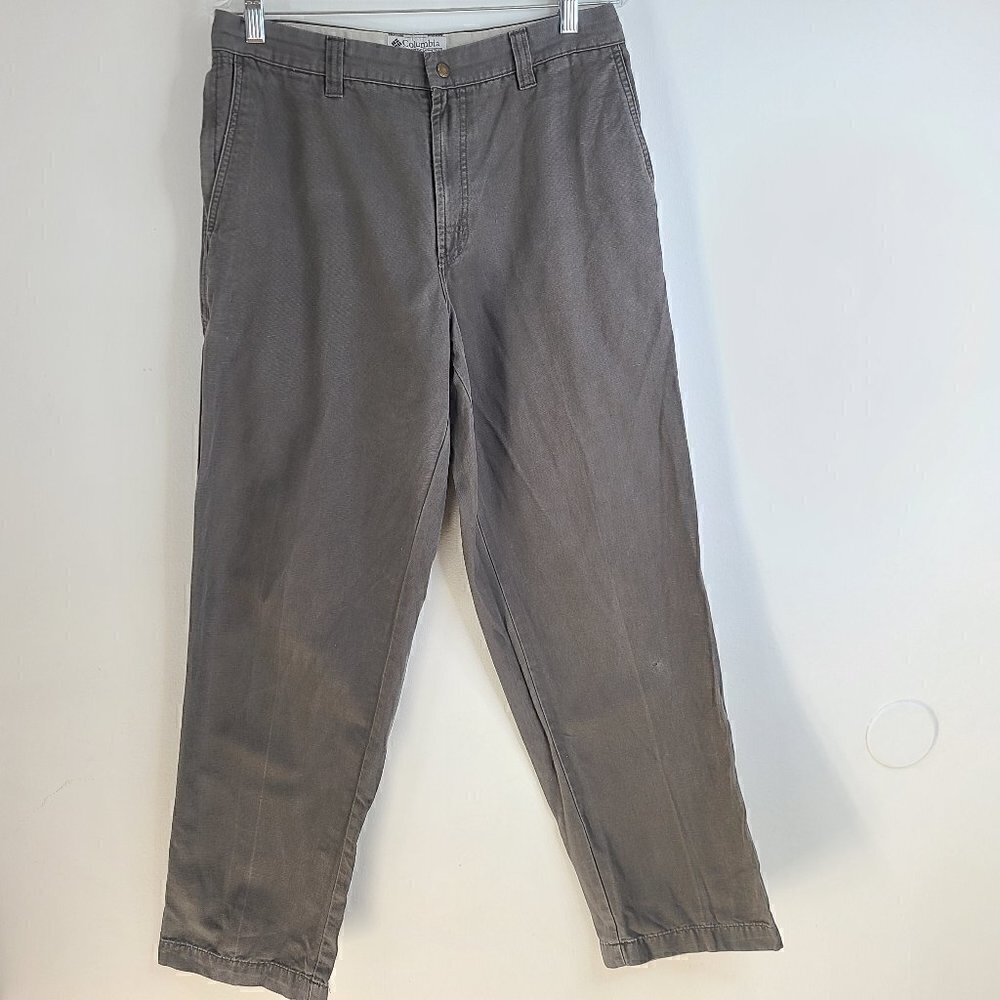 Columbia Rugged Outdoors Sportswear Canvas Pants Gray Mens 33 X 30